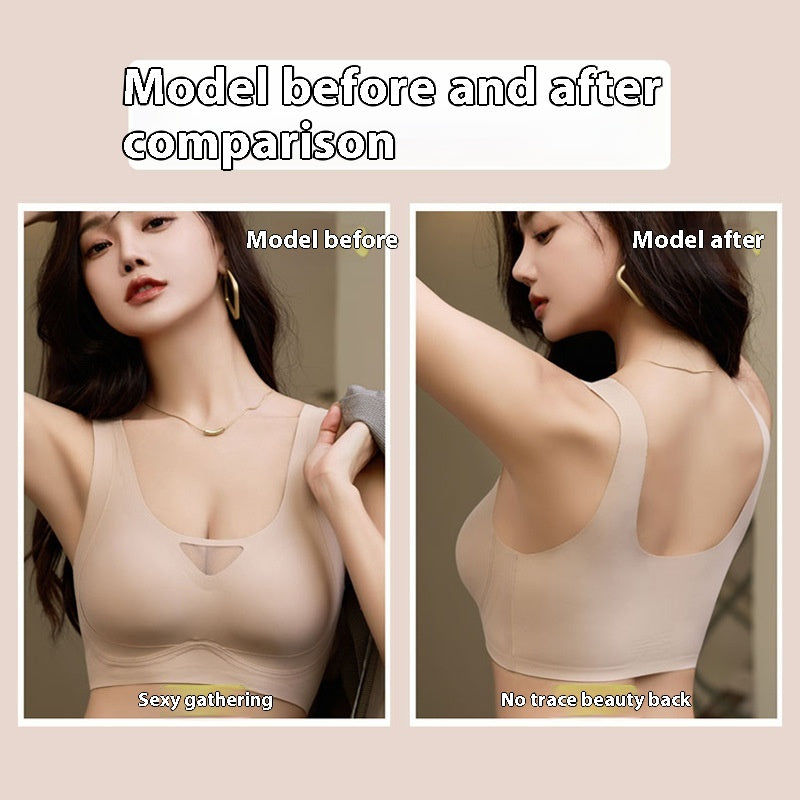 Thin Breathable Traceless Underwear Gather Thin Soft Support Fixed Cup Without Steel Ring